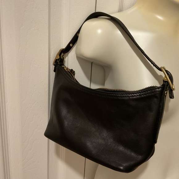 Vintage COACH Black Leather Demi Baguette Bag 9844 - Picture 14 of 16